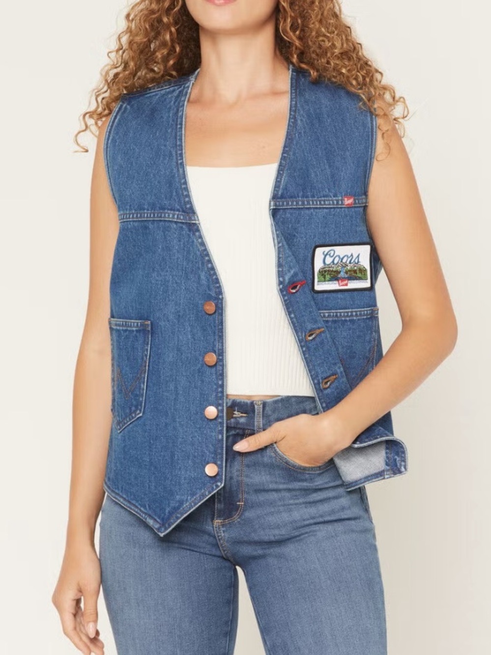 Wrangler & Coors Banquet Denim Vest - Picture 7 of 7